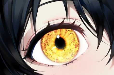 Anime Crystal Eyes, Black Hair Yellow Eyes, Realistic Hair Drawing, Lion Eyes, How To Draw Anime Eyes, Eye Close Up, Drawing Eye, Amber Eyes, Eyes Artwork