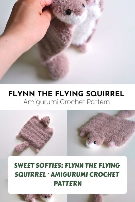 Flynn the Flying Squirrel · Amigurumi Crochet Pattern - Sweet Softies #amigurumi Squirrel Amigurumi, Advanced Crochet, Design Crochet, Crocheted Flowers, Flying Squirrel, Beginner Crochet Projects, Beginner Crochet, Free Crochet Patterns, Vibrant Design