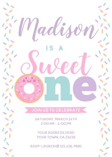 Sweet One 1st Birthday Invitations | Zazzle 1st Birthday Sweet One, One Donut Birthday, Sweet One 1st Birthday, Candyland Invitations, Sock Monkey Birthday Party, Sprinkles Birthday Party, Sweet One Birthday, Monkey Birthday Parties, Bunny Invitations