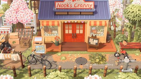 Nooks Cranny, Acnh Japanese, Japanese Town, Acnh Cottagecore, Animal Crossing 3ds, Animal Crossing Guide, Happy Home Designer, Animal Crossing Wild World, Zen Design