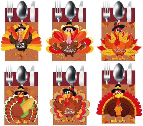 Thanksgiving Cutlery Holder Set 24PCS Thanksgiving Table Decor Set Thanksgiving Table Setting Decorations Thanksgiving Turkey Utensil Décor for Thanksgiving Autumn Fall Harvest Party Table Decoration, affiliate, Thanksgiving/Fall/Autumn is coming, are you ready for the party?Our thanksgiving cutlery holder includes 24 pieces of Turkey cutlery holders in 6 designs,enough for you to have a party.T Simple Thanksgiving Table Decor, Party Utensils, Fall Harvest Party, Thanksgiving Table Setting, Place Settings Thanksgiving, Autumn Is Coming, Thanksgiving Table Decor, Thanksgiving Dinner Table, Harvest Party