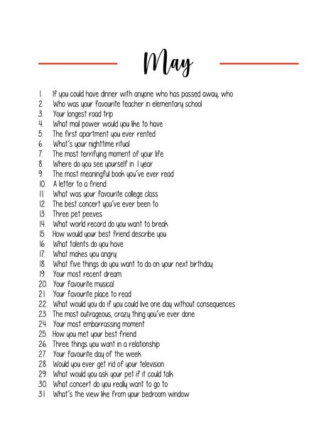 May Writing Prompts, May Journal Prompts, 2025 Questions, Healing Writing, Mind Facts, Poem Writing Prompts, 2025 Journal, Empty Journal, 30 Day Writing Challenge