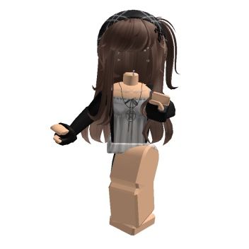 Roblox Avatars Brown Hair, Brown Hair Roblox Avatar, Brown Hair Female, Outfit Ideas Emo, Brown Hair Roblox, Fashion Illustration Poses, Y2k Hair, Roblox Emo Outfits, Y2k Outfit Ideas