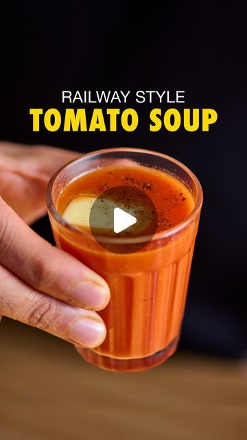 Your Food Lab on Instagram: "Railway Style Tomato Soup ab Ghar Par! If you’re missing some railway safar waala soup, you can now cook it home! ❤️

Which is your favourite travel food, let me know in the comments ❤️
.
.
#recipe #tomatosoup #sanjyotkeer #railwaystyletomatosoup #recipeoftheday" Your Food Lab, Tomato Soup Recipe Indian, Soup Recipes Indian, Indian Soup Recipes, Indian Tomato Soup, Quick Tomato Soup, Fresh Pasta Dough, Quick Soup Recipes, Indian Soup