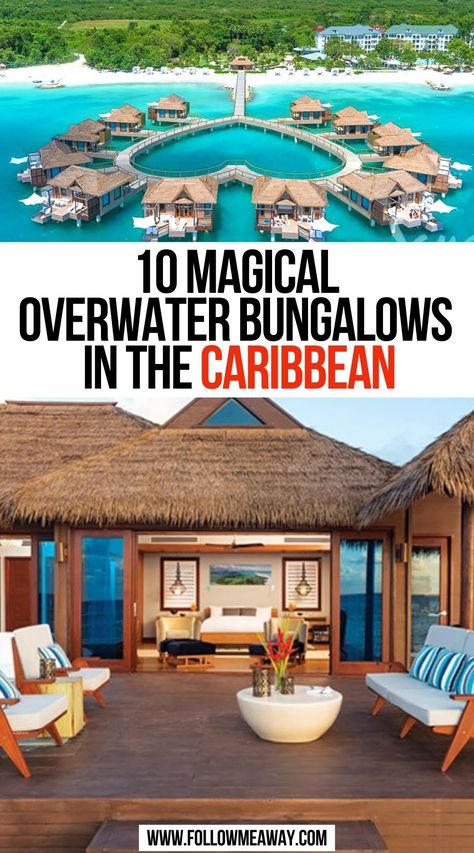 Magical Overwater Bungalows in the Caribbean Overwater Bungalow All Inclusive, Best Tropical Vacations, Overwater Villa, Housekeeping Hacks, Tropical Travel Destinations, Water Bungalow, Belize Resorts, Travel Caribbean, Caribbean Destinations