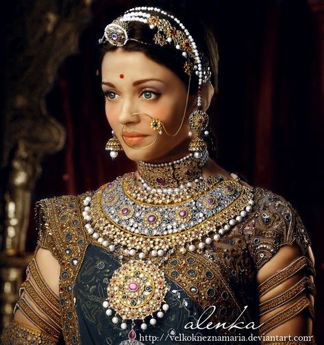 10. Aishwarya by VelkokneznaMaria.deviantart.com Whatsapp Dps, Nose Jewels, ऐश्वर्या राय, Rajasthani Bride, Rajasthani Dress, Jodha Akbar, Bridal Jewellery Inspiration, Indian Bridal Photos, My Queen