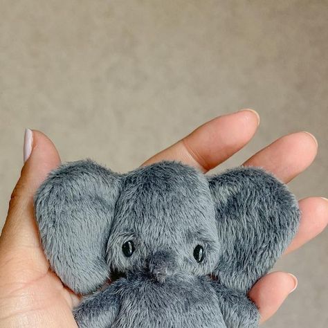 Soft Sprinkles ™️ on Instagram: "Peanut 🥜 4 inches tall ❤️Available in July 1st drop❤️ #micro #tiny #elephant #small #kawaii #handmade #handmadeplushie #plushiesofinstagram #plushiecommunity #ellie #grey #snacksize #4inches #microplushie" Small Plushies, Tiny Elephant, Handmade Plushies, Small Elephant, July 1st, Elephant Plush, Cute Stuffed Animals, Stuffed Animals, Sprinkles