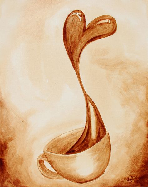 The Coffee Art® gallery showcases fine works of art created with 100% pure coffee by Angel & Andy. Coffee And Tea Paintings, Paintings With Coffee, Painting With Coffee Ideas, Coffee Inspired Art, Tea Painting Art, Coffee Prints Art, Coffee Art Painting Artworks Easy, Coffee Drawing Ideas, Painting With Coffee Art