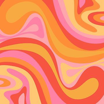 "New Groove Retro Swirl Abstract Pattern Pink Orange Yellow" Art Board Print for Sale by kierkegaard | Redbubble Colorful Retro Aesthetic Room, 70s Widgets, 70s Swirl Pattern, Yellow And Pink Aesthetic, Pink And Orange Prints, Retro Pink Aesthetic, Orange Pink Aesthetic, Orange And Pink Aesthetic, Pink And Yellow Aesthetic