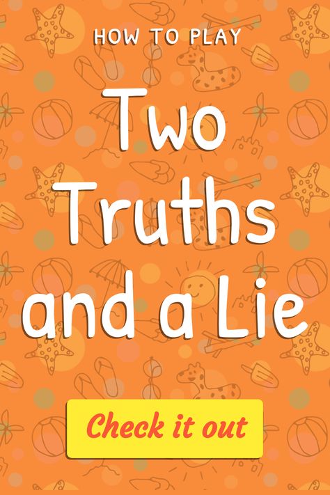 2 Truths And A Lie Ideas Game, Two Truths And A Lie Ideas, Two Truths And A Lie, Fun Icebreaker Games, Ice Breaker Questions, Fun Icebreakers, Ice Breaker Games, Social Games, Truth And Lies