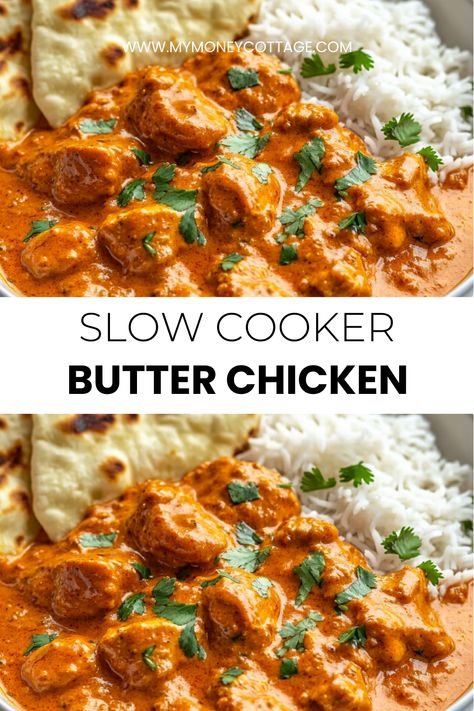 Indulge in the creamy goodness of Slow Cooker Butter Chicken, a beloved classic that’s both rich and satisfying! This flavorful dish features tender chicken simmered in a luscious sauce made with butter, tomatoes, and aromatic spices, creating a delightful blend of flavors that will transport your taste buds. Perfect for busy weeknights, simply set your slow cooker and let it do the work while you enjoy the enticing aromas filling your kitchen. Serve with rice or naan for a complete meal that’s sure to impress! 🍛✨ #SlowCookerButterChicken #ComfortFood #EasyRecipes #EasyButterChickenRecipe #CrockpotChickenCurry #CrockpotButterChicken #SlowCookerChickenCurry #WeeknightDinners Easy Slower Cooker Recipes, Crockpot Indian Chicken Recipes, Slow Cook Butter Chicken, Delicious Chicken Crockpot Recipes, Heart Healthy Crock Pot Meals, Curry For Beginners, Slow Cooker Butter Chicken Coconut Milk, Healthy Crockpot Dinners For Family, Chicken Curry Recipe Crockpot