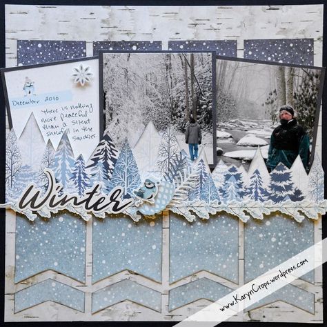 KarynCropsWordpressCLSBlogHopGlacier - Page 081 #scrapbooking Winter Scrapbook Layouts, Scrapbooking Retreats, Winter Scrapbooking, Paper Bag Scrapbook, Christmas Scrapbook Pages, Christmas Scrapbook Layouts, Recipe Scrapbook, Creative Memories Scrapbooking, Christmas Layouts