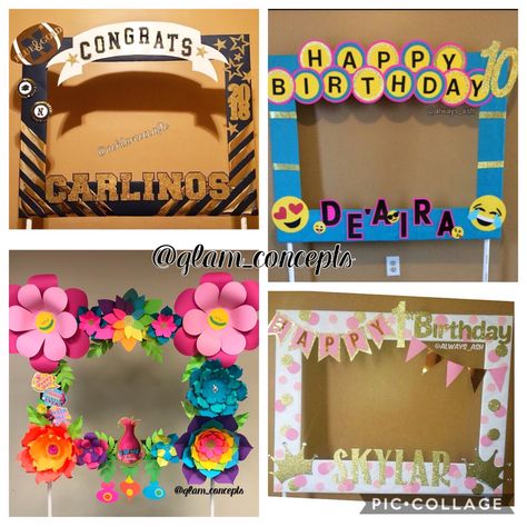 Photo booth frames (selfie frame) Diy Birthday Frame, Diy Photo Booth Frame, Diy Photo Frame Cardboard, Photo Booth Frame Prop, Cardboard Photo Frame, Photo Hanger, Party Photo Frame, King Thailand, Sport Bar