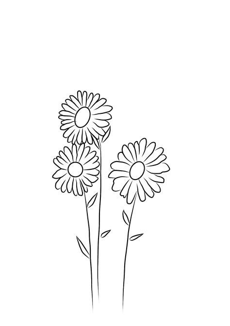 Flowers Outline Drawing, Daisy Outline, Flowers Outline, Outline Drawing, Daisy Flowers, Outline Drawings, Scrapbook Ideas, Daisy Flower, Fashion Killa