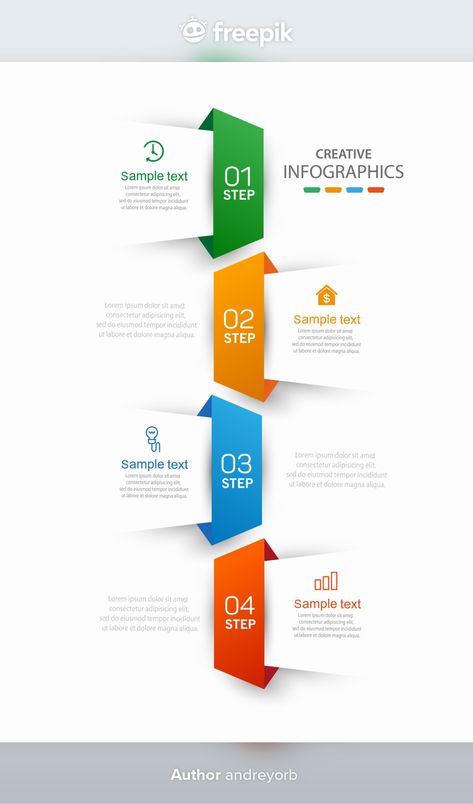 Creative infographic template with icons and 4 steps Premium Vector Best Infographic Design, Info Graphic Design Layout, Creative Infographic Design Ideas, Infographic Design Layout Template, Creative Infographic Design Layout, Infographics Design Ideas, Chart Design Ideas, Infographics Presentation, Info Graphic Design