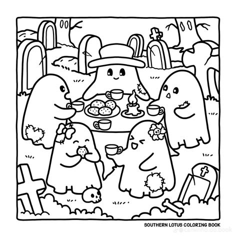 Cute Ghost Coloring Pages, Cute Spooky Coloring Pages, Little Spooky Coloring Book, Spooky Cute Coloring Pages, Coloring Pages Ghost, Ghost Coloring Pages, Dibujos Halloween, Ghost Coloring, Halloween Coloring Pictures