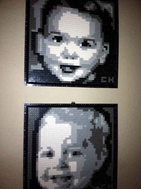 Lego Painting, Lego Portrait, Lego Wall Art, Lego Mosaic, Lego Wall, Mosaic Portrait, Mosaic Inspiration, Picture Hanger, Lego Photo