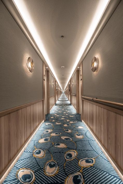 Hotel Corridor Design, Apartment Corridor, Hotel Corridor, Aesthetic Interior Design, Hotel Hallway, Corridor Design, Corridor Lighting, Hallway Design, Ripple Effect