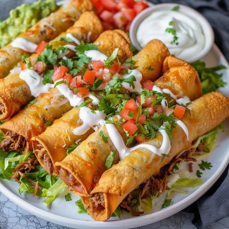 Easy Crispy Beef Taquitos - Krystel's Cooking Homemade Taquitos, Beef Roll Ups, Beef Taquitos, Crispy Taco Shells, Taquitos Beef, Crispy Beef, Crispy Tacos, Beef Roll, Homemade Mexican