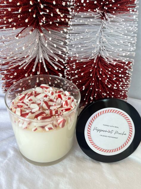 "Scent Notes Top: Coconut Milk Middle: Peppermint Base: Chocolate, Vanilla Info: * Size: Volume 8.5oz | 3 x 3 x 3.5 * Wax: Coconut soy wax | Organic, Renewable, No Pesticides, Eco-Friendly | Made in USA * High-grade fragrance oil * Hand poured in South Dakota Candle Care: * Always Trim Your Wick to 1/4\" Before Candle is Lit Each Time to Avoid Any Soot * Burn Candle So Wax Pool Reaches the Jar Edge Each Time to Prevent Wax Tunneling * Burn Candle No More Than 4 Hours at a Time * Keep Candle Away from Fans, Open Windows, Hot Surfaces, Children, Pets * Never Leave a Burning Candle Unattended Enjoy this collection? Check out more in our shop! https://www.etsy.com/shop/ShopSucreCreations?ref=shop_sugg" Essential Oil Candle Blends, Muffin Candle, Peppermint Candle, Christmas Muffins, Fun Candles, Peppermint Candles, Homemade Scented Candles, Diy Candles Scented, Dessert Candles