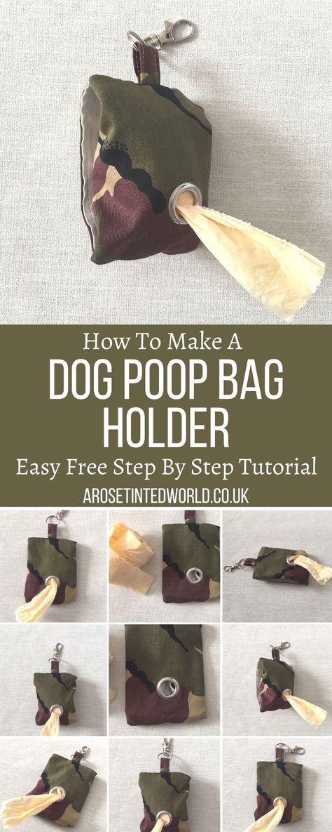 How to Make A Dog Poop Bag Holder - ever forget your dog poo bags? Or lose them in your bag or pockets? Then use this easy step by step sewing tutorial to make a convenient, useful and handy dispenser. Perfect dog walking and dog lovers gift or present accessory. Dog Poo Bag Holder, Dispenser Diy, Dog Poo, Dog Poo Bags, Dog Poop Bag Holder, Dog Projects, Dog Crafts, Diy Holder, Poop Bag Holder