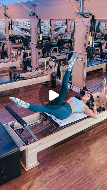 nicki ♡ pilates instructor on Instagram: "this is one of those sneaky hard moves 😈   ✨ so much work to stabilize! holding onto the peg helps keep the shoulders level - but you can also try this with your hand at your side, or even behind your head.  ✨ one blue (medium) or one red (heavy) spring ✨ keep it slow, and try to keep those legs straight ✨ perfect for a level 1.5 class ✨ reformer mat by @elematz_pilates 😍 . . . . #reformerpilates #reformerpilatesinstructor #pilatesreformer #pilatesreformerexercises #pilatesreformerclass #pilateslovers #pilatesaddict #prenatalpilates #pilatesbody #newyorkpilates #longislandpilates #fitgirls #fitnessinspo #fitnessinstructor #pilatesinspiration" Prenatal Pilates, Pilates Reformer Exercises, Pilates Body, 5th Class, Pilates Instructor, Fitness Instructor, Pilates Reformer, April 25, Get In Shape