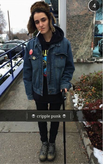 Punk’s Not Dead. It Just Went Crip. – An Introduction to the CripplePunk Movement Cripple Punk Aesthetic, Poses With Cane, Cripplepunk Aesthetic, Cripple Punk, Queer Punk, Disabled People, Punk Aesthetic, Mobility Aids, Intersectional Feminism