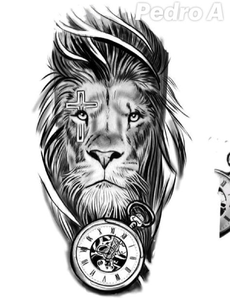 Big Back Tattoo For Men, Lion Tattoo Men, Christian Tattoos Men, Lion Arm Tattoo, Lion Shoulder Tattoo, Big Cat Tattoo, Full Hand Tattoo, Bible Verse Tattoos, Verse Tattoos