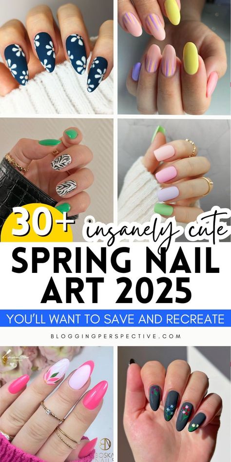 Turn heads with these stunning spring nail art and spring nail designs! Featuring trendy spring nail ideas and must-try cute spring nails, this post is perfect for spring nails 2025. Keep your March nails stylish with short spring nails and playful pastel nails. Check out the blog for all the latest looks and inspiration! Unique Spring Nails Art Designs, Trendy Spring Nails 2025, Spring Nails 2025 Trends, Nail Ideas For Spring Acrylic, Simple Nail Looks, Shapes For Short Nails, Spring Nails 2025, Chic Gel Nails, Gel Manicure Tips