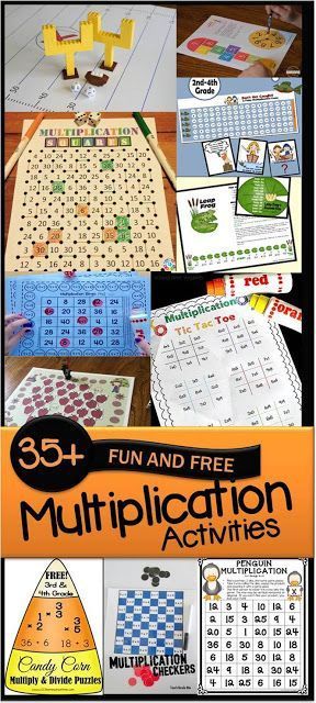 35 FUN and FREE Multiplication Activities (multiplication games, multiplication worksheets, and more) perfect for summer learning, math centers, homeschool and more for 2nd grade, 3rd grade, 4th grade, and 5th grade students. Multiplication Activities, Multiplication Games, Multiplication Worksheets, Math Help, Summer Learning, Third Grade Math, Math Methods, 5th Grade Math, Homeschool Math