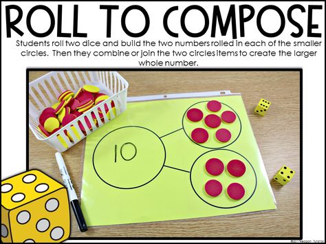 Composing Numbers, Decomposing Numbers, Shapes Kindergarten, Math Enrichment, Numbers Kindergarten, Math Work, Math Addition, Math Numbers, Math Stations