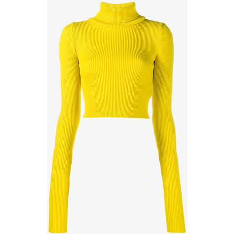 Jacquemus Jacquemus Ribbed Turtleneck Jumper (160 AUD) ❤ liked on Polyvore featuring tops, sweaters, shirts, crop top, jacquemus, yellow, wool turtleneck sweater, ribbed turtleneck sweaters, turtle neck sweater and cropped sweater Yellow Turtleneck, Turtle Sweaters, Yellow Long Sleeve Shirt, Turtle Neck Shirt, Yellow Jumper, Turtleneck Jumper, Woolen Sweaters, Yellow Crop Top, Ribbed Turtleneck Sweater