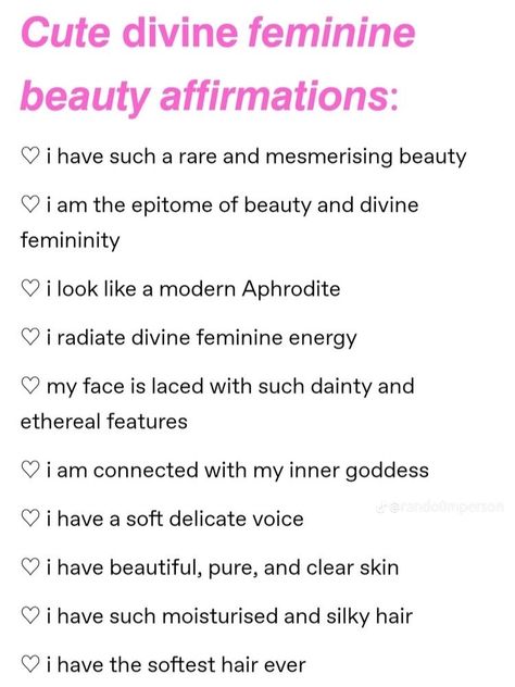 Divine Feminine Affirmations, Feminine Affirmations, Beauty Affirmations, Sacral Chakra Healing, Divine Feminine Goddess, Spirituality Affirmations, Divine Feminine Spirituality, Vision Board Affirmations, Affirmations For Happiness