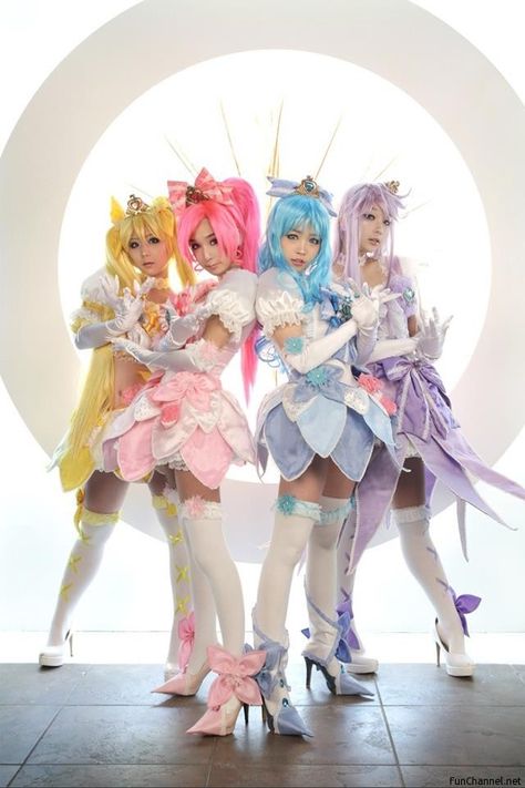 ハートキャッチプリキュア ブロッサム&マリン&サンシャイン&ムーンライト Precure Anime, Heartcatch Precure, Cosplay Costumes For Women, Magical Girl Aesthetic, Woman Cosplay, Catwoman Cosplay, Mew Mew, Sailor Moon Cosplay, Cat Woman