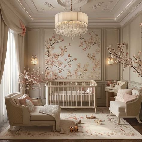 Small Nursery Decor, Cute Nursery Ideas, Organization Nursery, Nursery Interior Design, Hiasan Bilik Tidur, Diy Nursery Decor, Small Nursery, Cozy Baby Room, Floral Tree