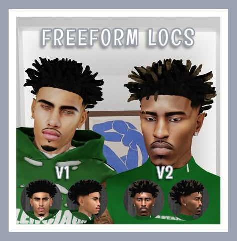 FREEFORM LOCS | Patreon Sims 4 Cc Boys Hair, Sims 4 Boy Hair Cc, Sims 4 Cc Locs, Sims 4 Afro Hair Male, Mens Locs, Hair Ts4, Sims 4 Afro Hair, Sims 4 Mac, Freeform Locs