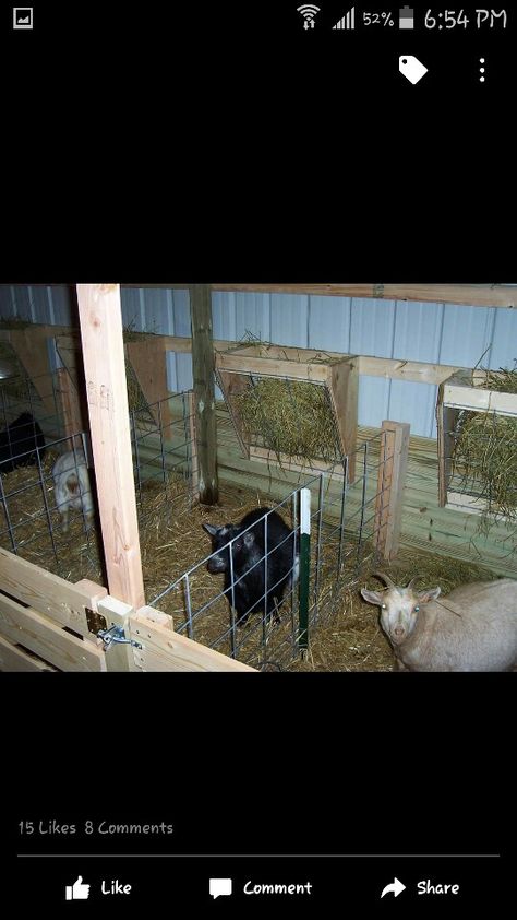 Simple stalls that can also be temporary Goat Kidding Stall, Goat Stalls In Barn, Goats As Pets, Goat Pens, Goat Products, Big Dog House, Goat Shed, Livestock Shelter, Goat Pen