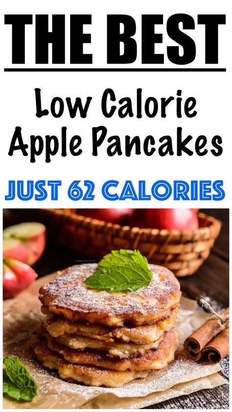 Healthy Apple Pancakes Recipe Best Low Calorie Breakfast, Healthy Apple Pancakes, Healthy Pancakes Low Calorie, Low Calorie Granola, Granola Calories, Baking With Applesauce, Apple Pancake Recipe, Waffle Recipe Healthy, 500 Calories Recipes