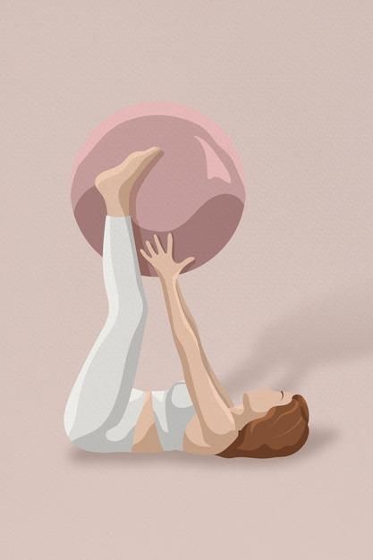 Yoga Mermaid, Running Illustration, Yoga Ball Exercises, Mermaid Pose, Fitness Ball, Yoga Images, Minimal Illustration, Fitness Wallpaper, Gym Wallpaper