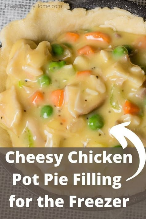 Individual Chicken Pot Pies Freezer, Freezer Friendly Chicken Pot Pie, Chicken Pot Pie For Freezer, How To Freeze Chicken Pot Pie, Chicken Pot Pie Recipe To Freeze, Frozen Chicken Pot Pie Freezer Meals, Freezable Chicken Pot Pie, Freezing Chicken Pot Pie, Chicken Pot Pie To Freeze