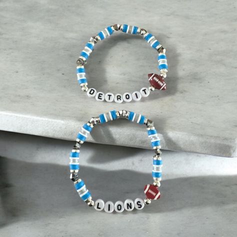 Lion Games, Football Bracelet, Beads Clay, Lion Bracelet, Boys Bracelets, Game Day Football, Trendy Bracelet, Stacking Bracelets, Sports Bracelet