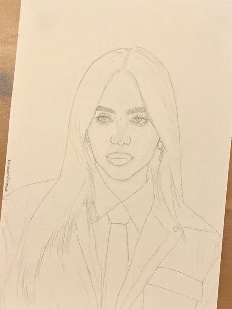 Eminem And Billie Eilish, Billie Eilish Inspired Drawings, Billie Eilish Dessin, Billie Eilish Diy Crafts, How To Draw Billie Eilish, Drawing Ideas Billie Eilish, Billie Eilish Sketch Easy, Billie Eilish Portrait Drawing, Billie Sketch