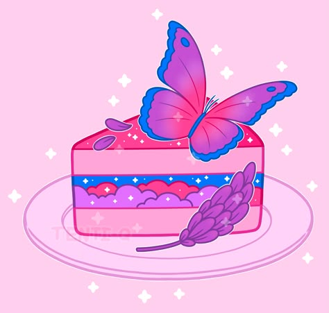 Pride Drinks, Lgbtq Wallpaper, Pride Stuff, Cake Drawing, Happy Pride, Butterfly Drawing, Soft Aesthetic, Pink Purple Blue, Colorful Butterfly