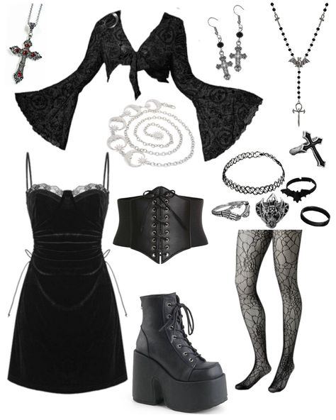 Goth Trendy Outfits, Goth Outfit Halloween, Royal Goth Outfits, Fancy Goth Aesthetic, Gothic Clothing Ideas, Gothic Inspo Outfits, Vampire Asethic Outfits, Dracula Inspired Outfits, Goth Outfits Victorian