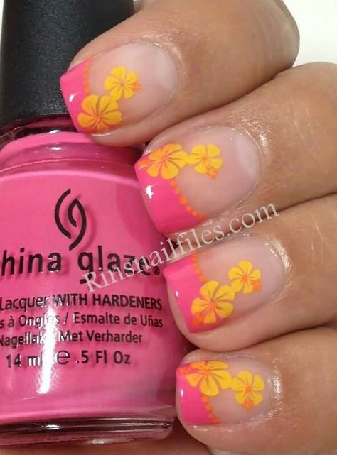 Nail Art Fleur, Sweet Nails, Pedi Ideas, Inspiration Nails, Nail Decor, Tropical Nails, Magic Nails, Awesome Nails, Painted Nails