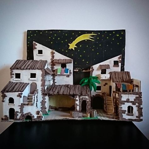 Our old Nativity Scene is still with us even if this year we're gonna use the new Christmas Town. #puponelandia #cardboardhouse #cardboarddiy #diy #handmade #christmashouses #christmasdecor #cardboardart #etsy #etsyshop #etsyfinds #etsyart #etsyChristmas #etsfycraft #christmascraft #handmadewithlove #miniart #miniature puponelandia.com Cardboard Nativity Scene, Cardboard Nativity, Nativity Scene Diy, Diy Nativity, Christmas Church, Cardboard House, Nativity Crafts, Christmas Town, Christmas Nativity Scene