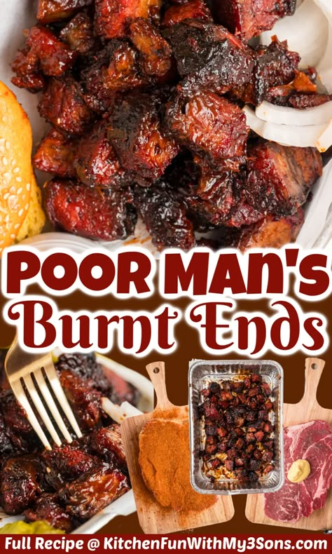 Burnt Ends In The Oven, Smoked Oxtails, Chuck Roast Burnt Ends, Roast Burnt Ends, Bbq Seasoning Recipe, Poor Man's Burnt Ends, Pork Burnt Ends, Burnt Ends Recipe, Bbq Rub Recipe