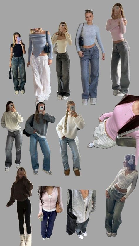 Gray Baggy Jeans Outfit, Light Grey Shirt Outfit, What To Wear With Grey Jeans, Light Grey Jeans Outfit, Gray Shirt Outfit, Grey Jeans Outfit, Baggy Jeans Outfit, Blue Jean Outfits, Funny School