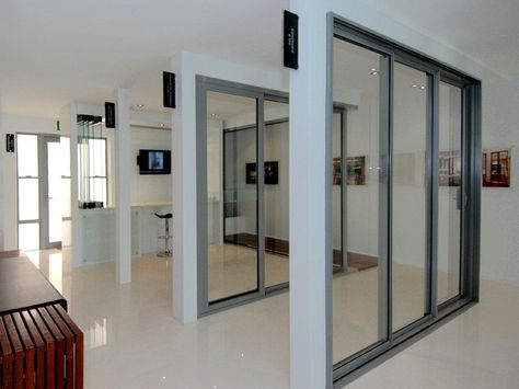 Architectural Windows, Aluminum Windows, Windows Doors, Bathroom Medicine Cabinet, Showroom, Divider, Room Divider, Doors, Architecture