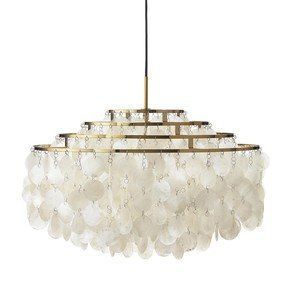 Shell Chandelier, Large Pendant Lighting, Verner Panton, Brass Pendant Light, Luminaire Design, Gold Chandelier, Chandelier Lamp, Suspension Lamp, Edison Bulb